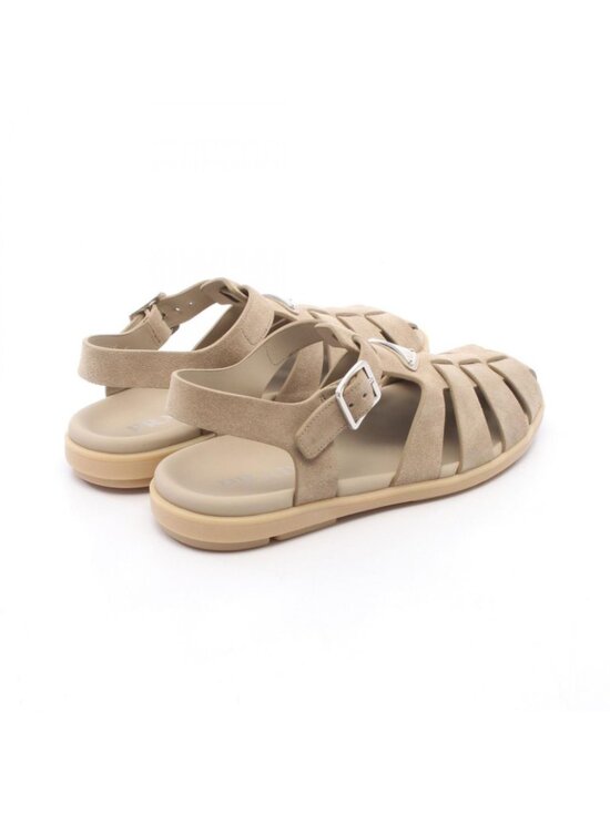 Prada Sandals Triangle Logo Fisherman Beige Suede main image 7